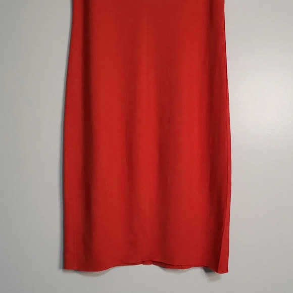 Eileen Fisher 100% Wool Lantern Dress XXS/XS Sleeveless Red Orange Quiet Luxury - Picture 6 of 11